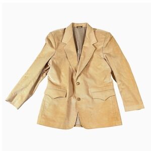 Vintage Pioneer Wear Mens Corduroy Leather Western Blazer Jacket Size 40 USA